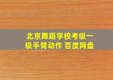 北京舞蹈学校考级一级手臂动作 百度网盘